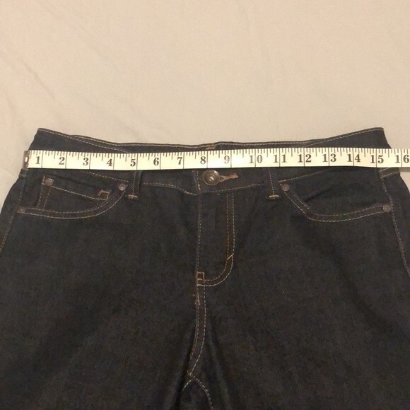 Nine West Indigo Dark Wash Boot Cut Rhinestone Embellished Jeans Size 6 - Picture 10 of 12